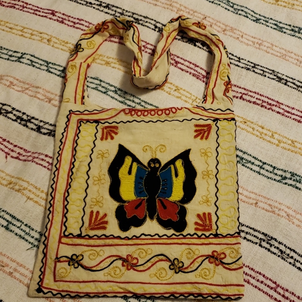 Embroidered crossbody or should bag NWOT